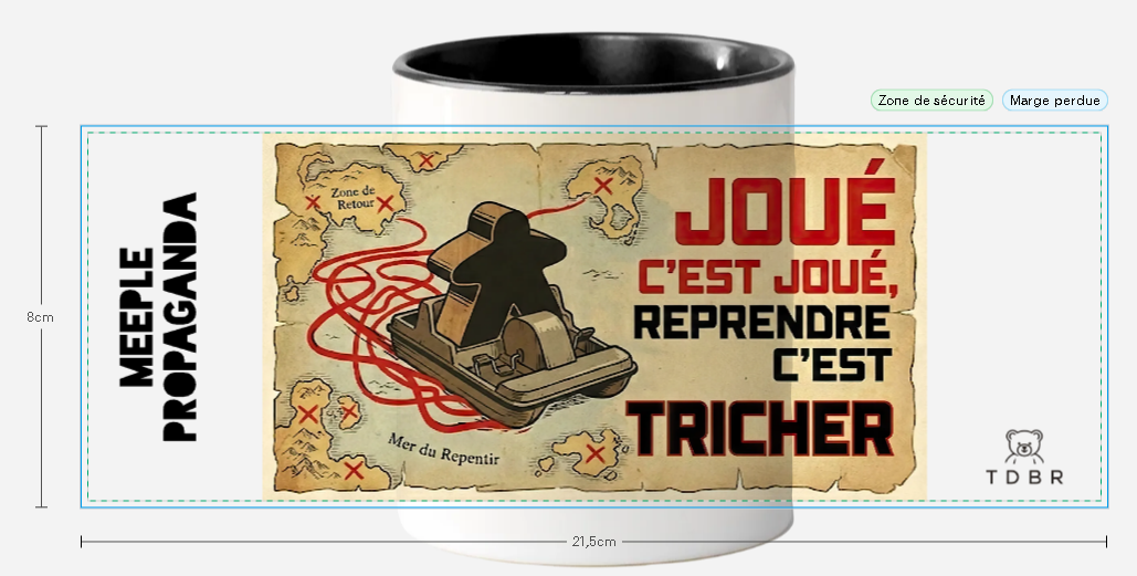 Mug "Meeple Propaganda" Reprendre c'est tricher